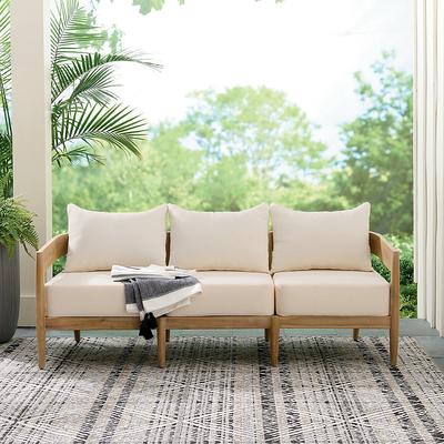 Miramar Outdoor Outdoor Sofa - Umber, Umber/Cream - Grandin Road