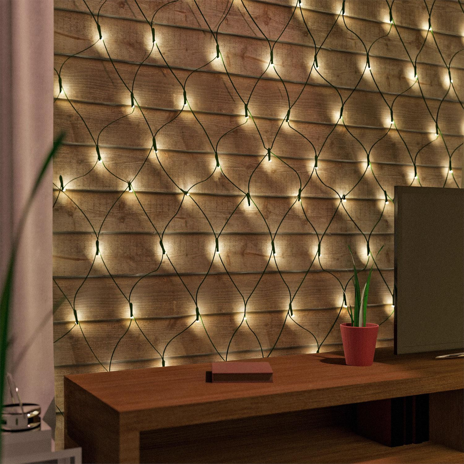 Mojawo Warmwitte LED-verlichtingsset met 100 lichtpunten en timer voor binnen en buiten