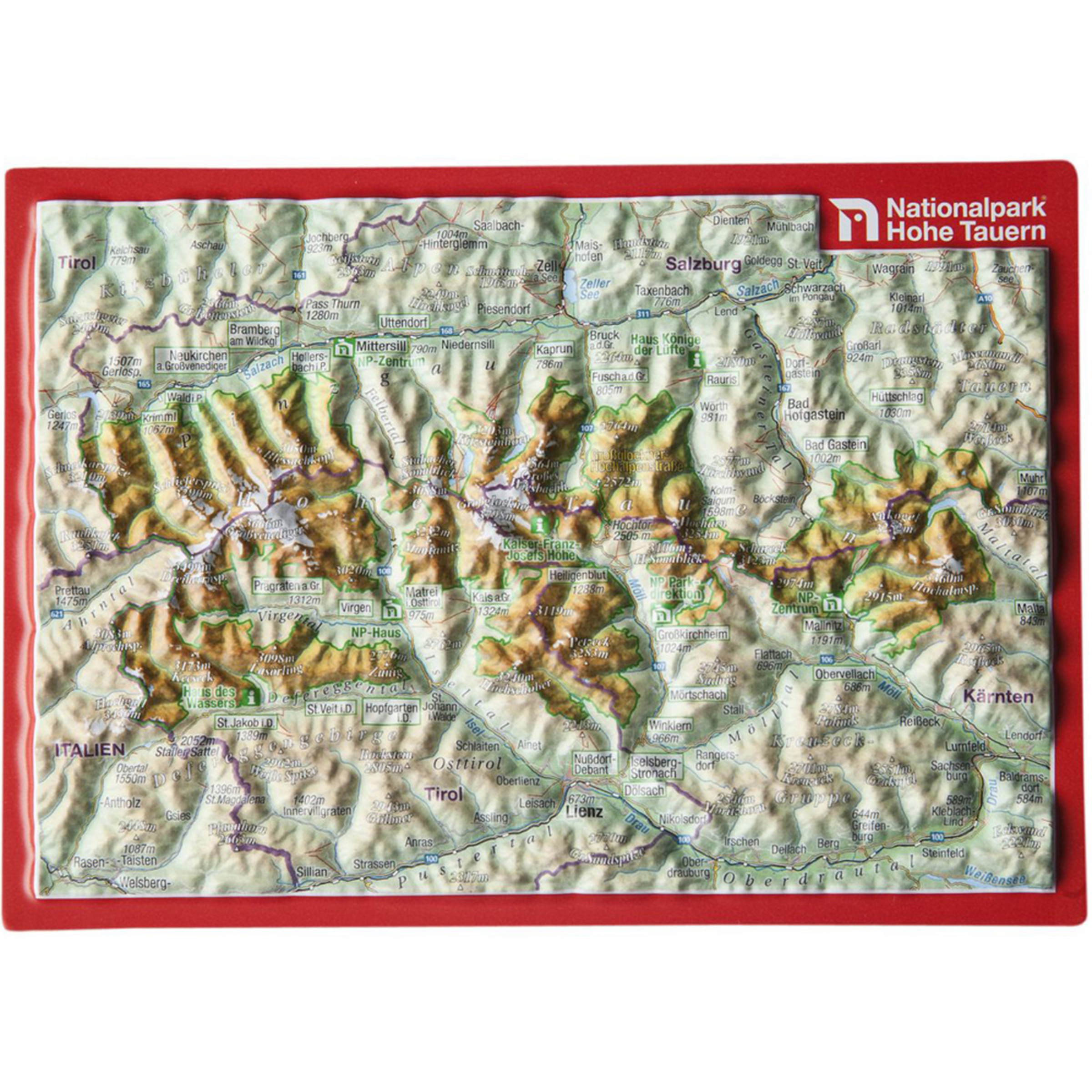 Georelief 3D Reliefpostkarte Hohe Tauern Postkarten