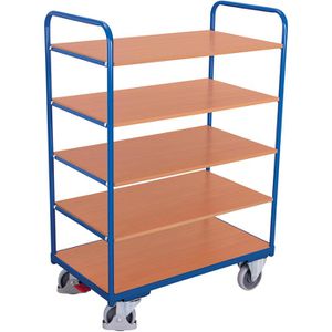 VARIOfit Etagenwagen sw-800.246, 5 Etagen, 1200 x 800 mm, Tragkraft 250kg