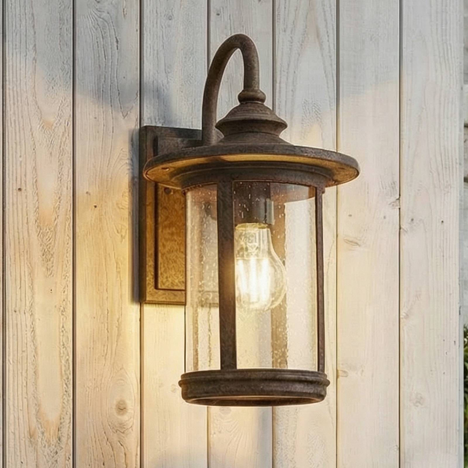 Außenwandleuchte Zayn Lindby, dimmbar, braun / rost, Aluminium, Antik, Wandleuchte außen