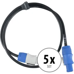 Pronomic Power Twist 1 Stromkabel 1m 5x Set