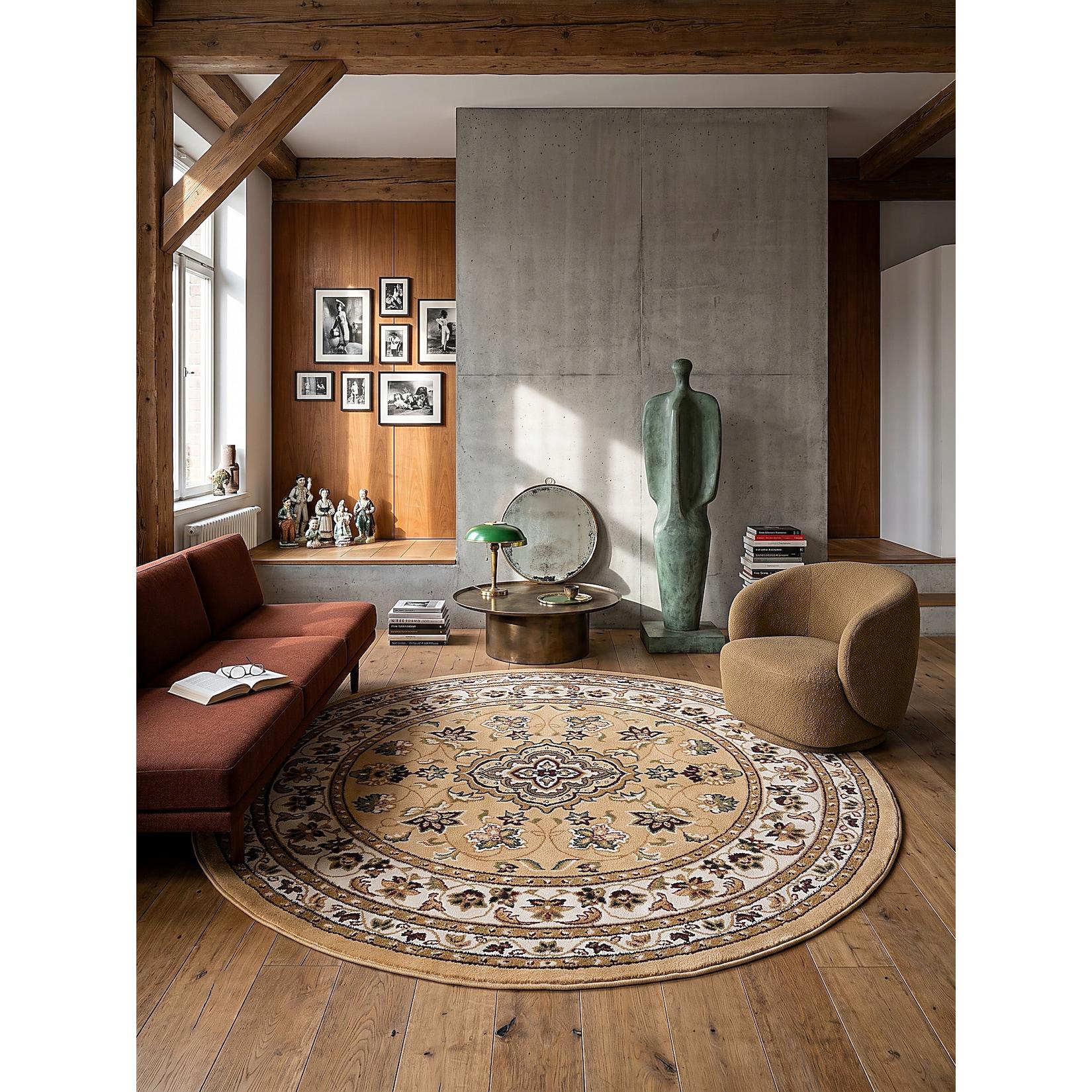 Teppich Orient Braun Ø133 cm - GLAZERT Kadima Design