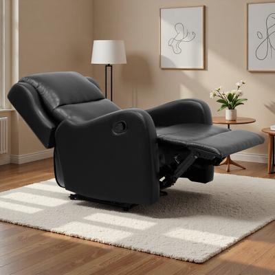 ZWYO HOSIMU Faux Leather Foam Recliner with Pocket Coils, Tab Pull Recline, 300LB Capacity