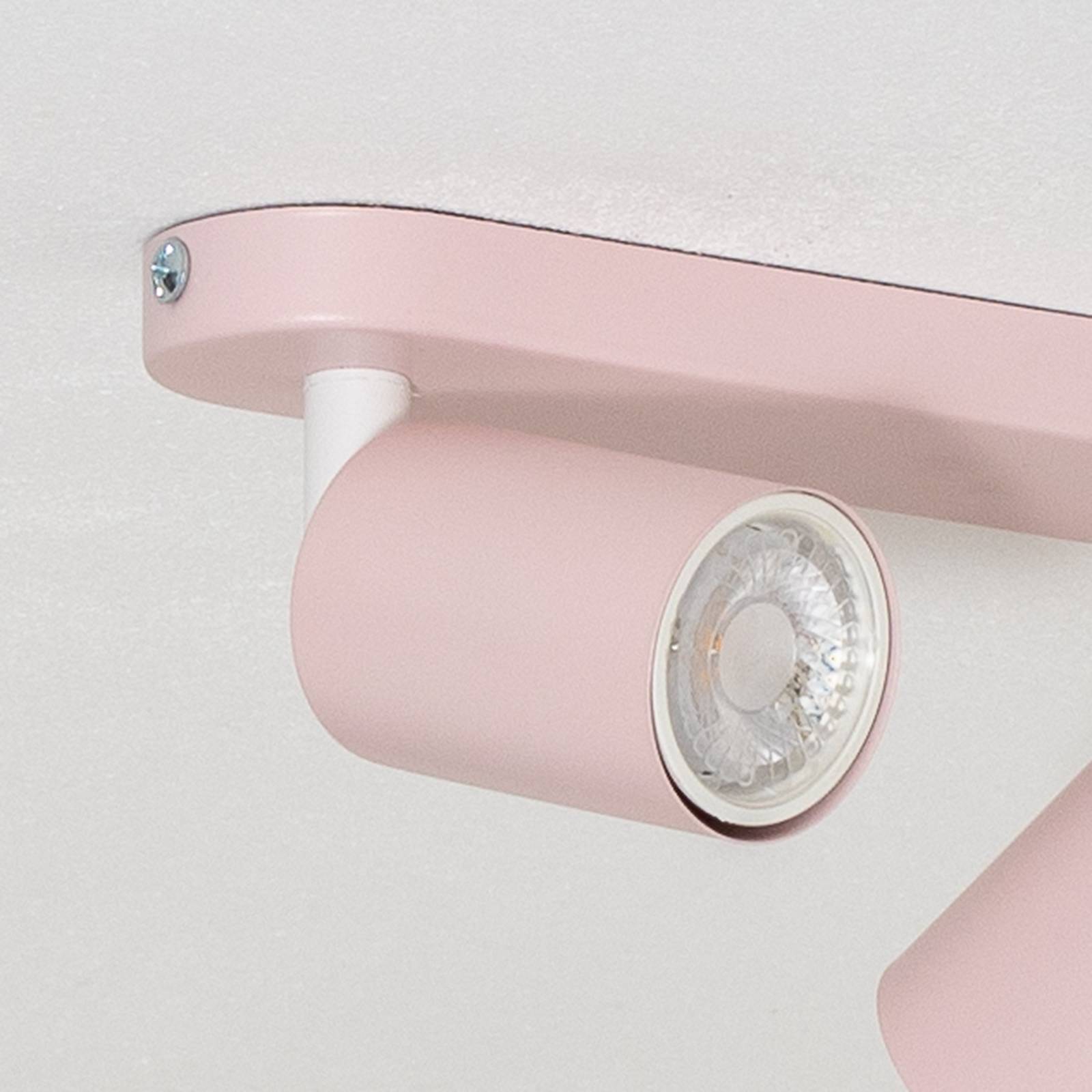 Deckenstrahler Livia, rosa, 35 cm, 2-flg., Metall, GU10 Livia TK Lighting, dimmbar, violett / pink / rose, für Kinderzimmer, Metall, Strahler