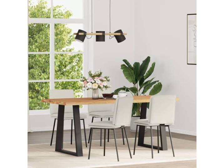 HGPOTUY Esszimmerstühle 4 STK. Creme Samt Metall-Holz-Gestell, Dicke Schaumstoffpolsterung, Vielseitig für Esszimmer und Wohnzimmer