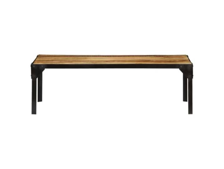 Couchtisch aus massivem Mangoholz mit Struktur aus Stahl, Stil