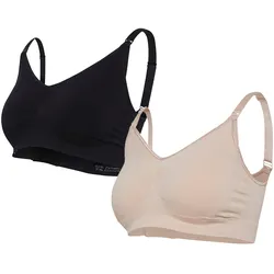 Carriwell 2er-Pack Still-Bustier, schwarz | natur, L