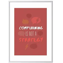 Paperflow Wandbild »Complaining is not a strategy« Rahmen silbern silber, 50.6x70.5x0.9 cm