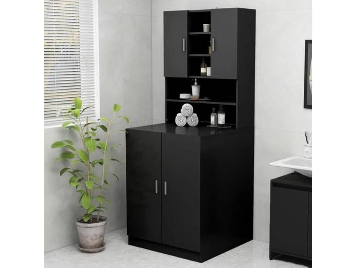 SALE 2024  Meuble pour machine à laver Noir 70 5x25 5x90 cm 59 73 Kg