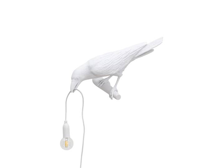 LED Design Wandlampe „Bird looking left“ Weiss Seletti