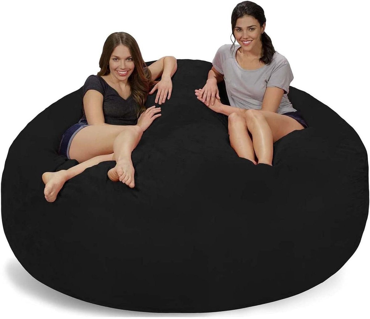 Zwarte Zitzak Bankhoes Poefhoes voor Luie Stoel - 180 x 90 cm