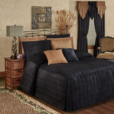Touch of Class "Camden Grande Fitted Bedspread Onyx, Queen 24"" drop, Onyx"