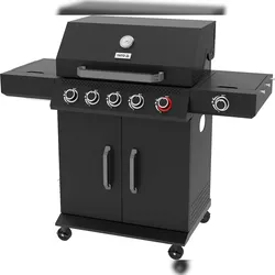 Yato Griglia a gas 19kW, 5+1 bruciatori, 133x57x112cm, nero
