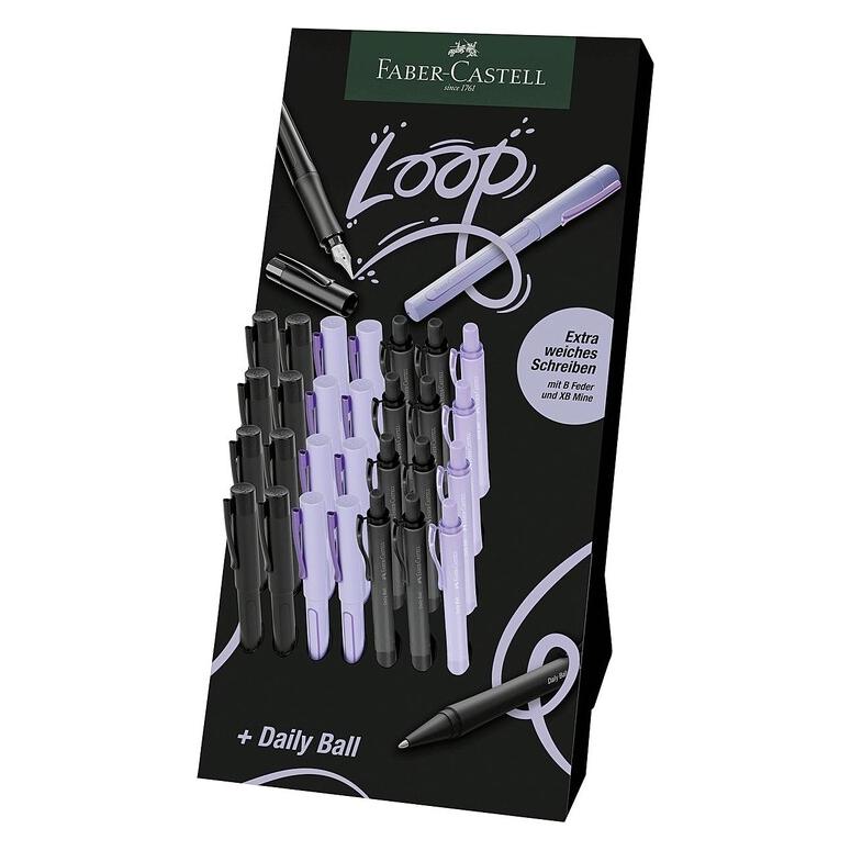 Faber Einführungsdisplay Loop mit 16x Füllern B und 12x Daily Ball Kugelschreiber XB (28x) (140863)