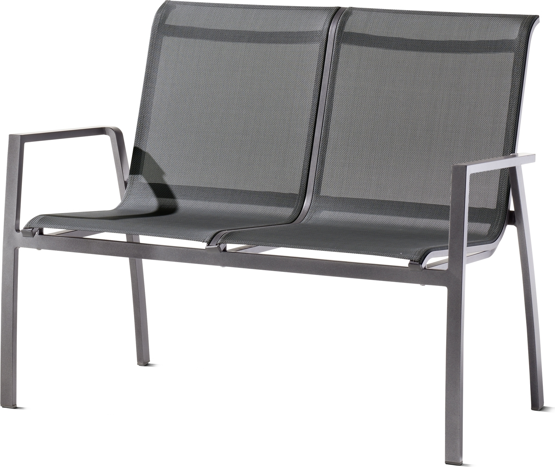 Gartenlounge-Bank >Malaga< in Silbergrau - 65,5x92,5x115,5 (BxHxT)