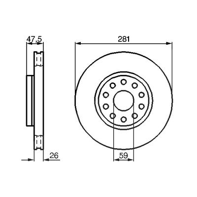 Bosch Bremsscheibe [Hersteller-Nr. 0986478460] für Alfa Romeo, Lancia