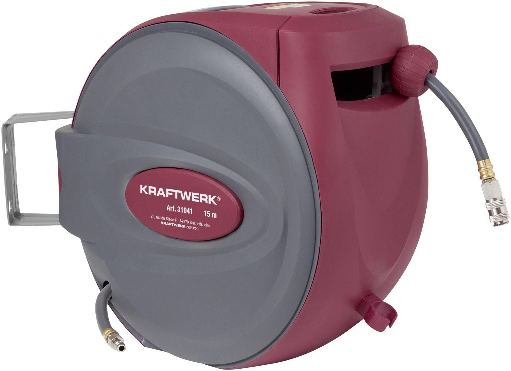 Schlauchhalterung KRAFTWERK "Kraftwerk DruckluftSchlauchaufroll", rot (schwarz, grau, weinrot), Gerätehalterungen, Schlauchhalterung schwarz, grau, weinrot Einheitsgröße