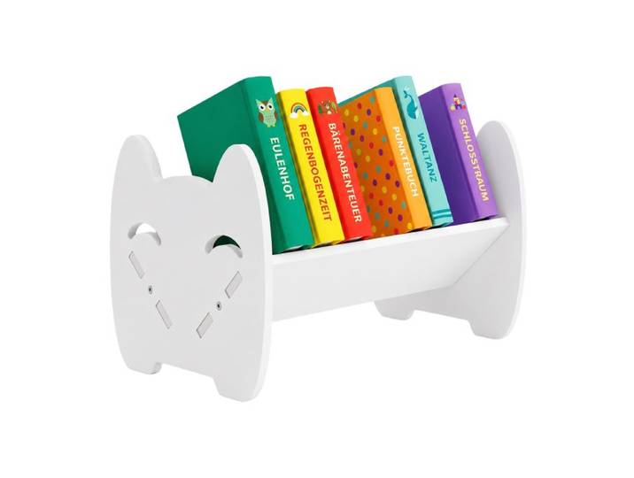 Relaxdays Kinder-Bücherregal Schreibtisch Katze