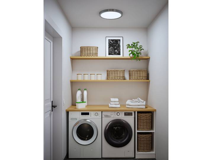 Plafonnier Abia Type E Ø 40cm Argenté Matériau : Matière plastique Type de matière synthétique : Polycarbonate LED Module LED