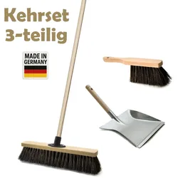 Andreas Bürsten GmbH Besen Set: Saalbesen mit Stiel 400 mm, Handfeger und Kehrschaufel