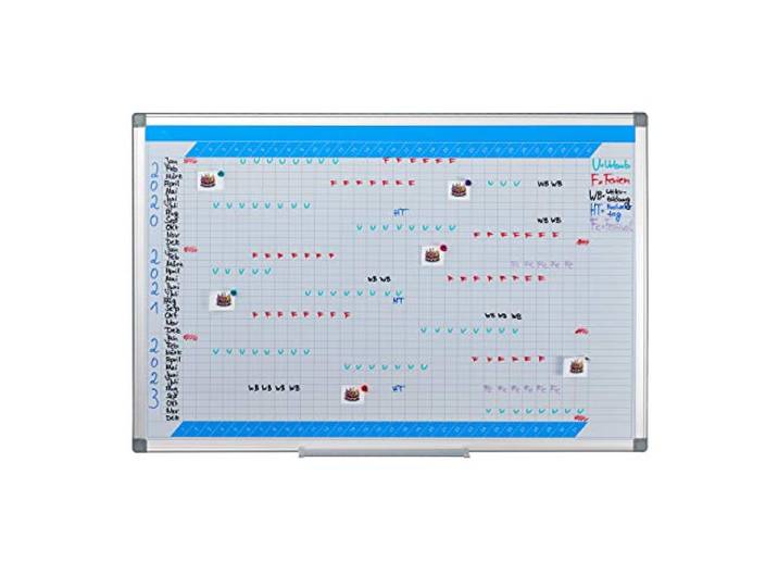 Relaxdays Tableau\, Organiseur annuel\, effaçable\, magnétique\, Panneau d’Organisation\, Plaque aimanté\, 60 x 90 cm\, Blanc