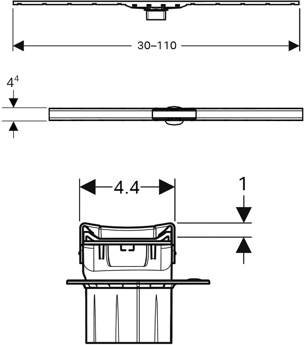 Geberit CleanLine 80 Duschrinne 110 cm