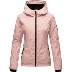 MARIKOO Damen Sportliche Outdoorjacke Übergangs Regenjacke mit Kapuze Brombeere