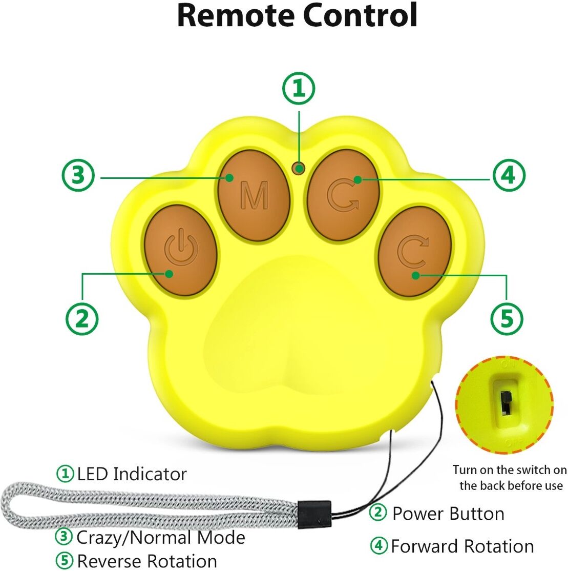 INF Ferngesteuerter elektrischer Hundeball mit Bewegungsaktivierung, automatischem Schlafmodus und Type-C-Aufladung Blau