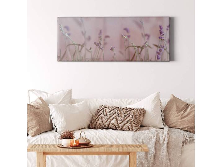 Impression sur toile Natur Lavender Polyester PVC / Épicéa Mauve 100 x 40cm