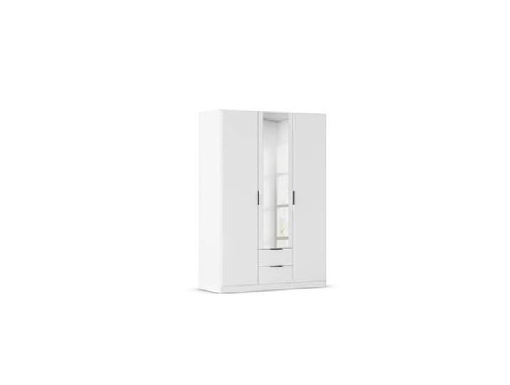 Rauch Möbel LAGOA, Kleiderschrank, Farbe Weiß, Breite 136 cm Schrank, 3-türig, Spiegel, 2 Schubladen, Zubehör Classic, für Schlafzimmer, Kinderzimmer, Babyzimmer, Garderobe
