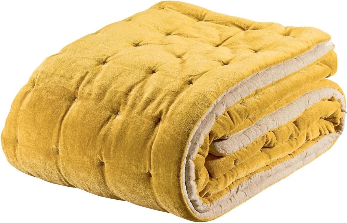 Bedloper Elise Sprei Geel 90x240 cm
