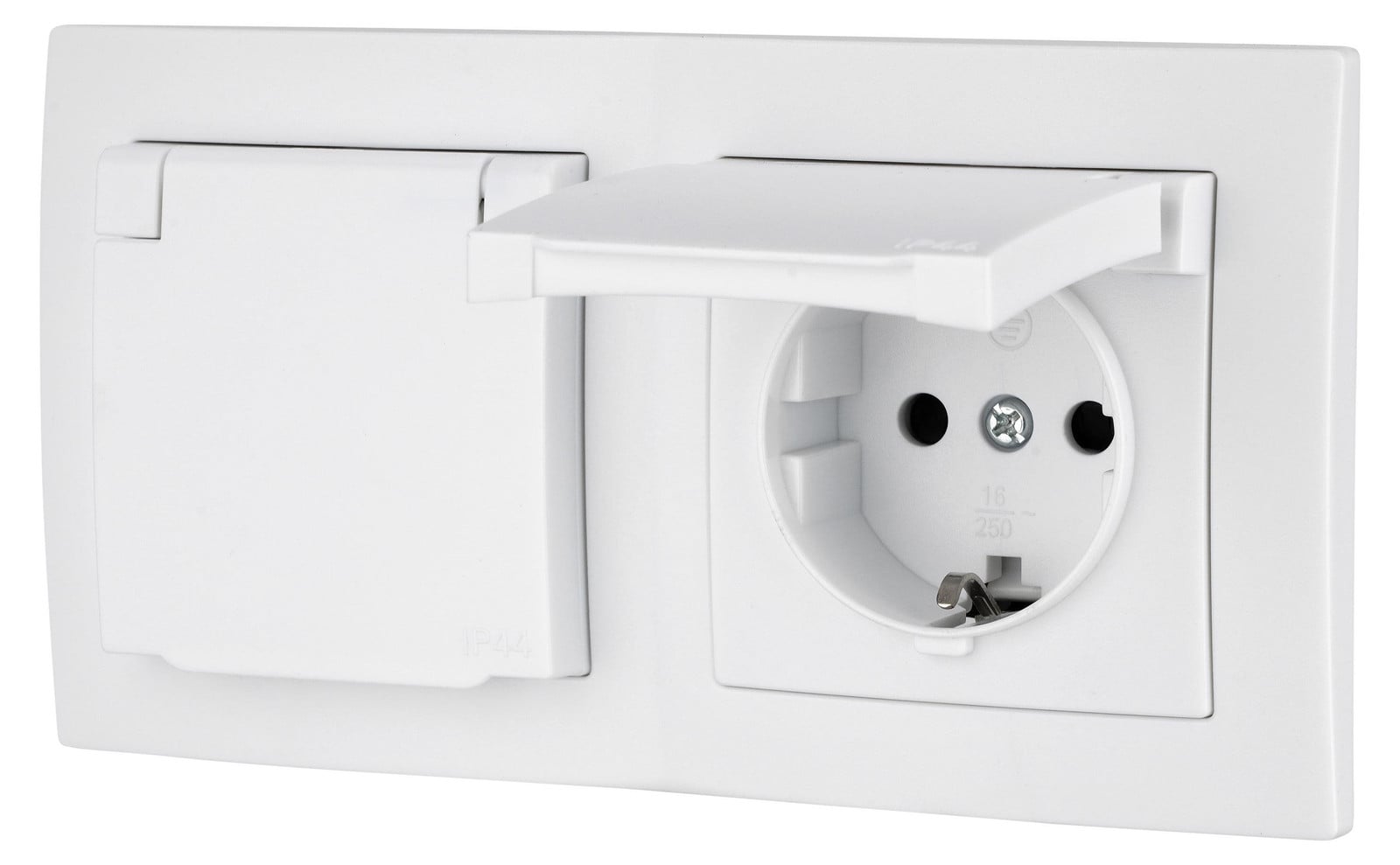 ADAKAT Inbouw dubbele stopcontact IP44 Aqua ET-1 wit