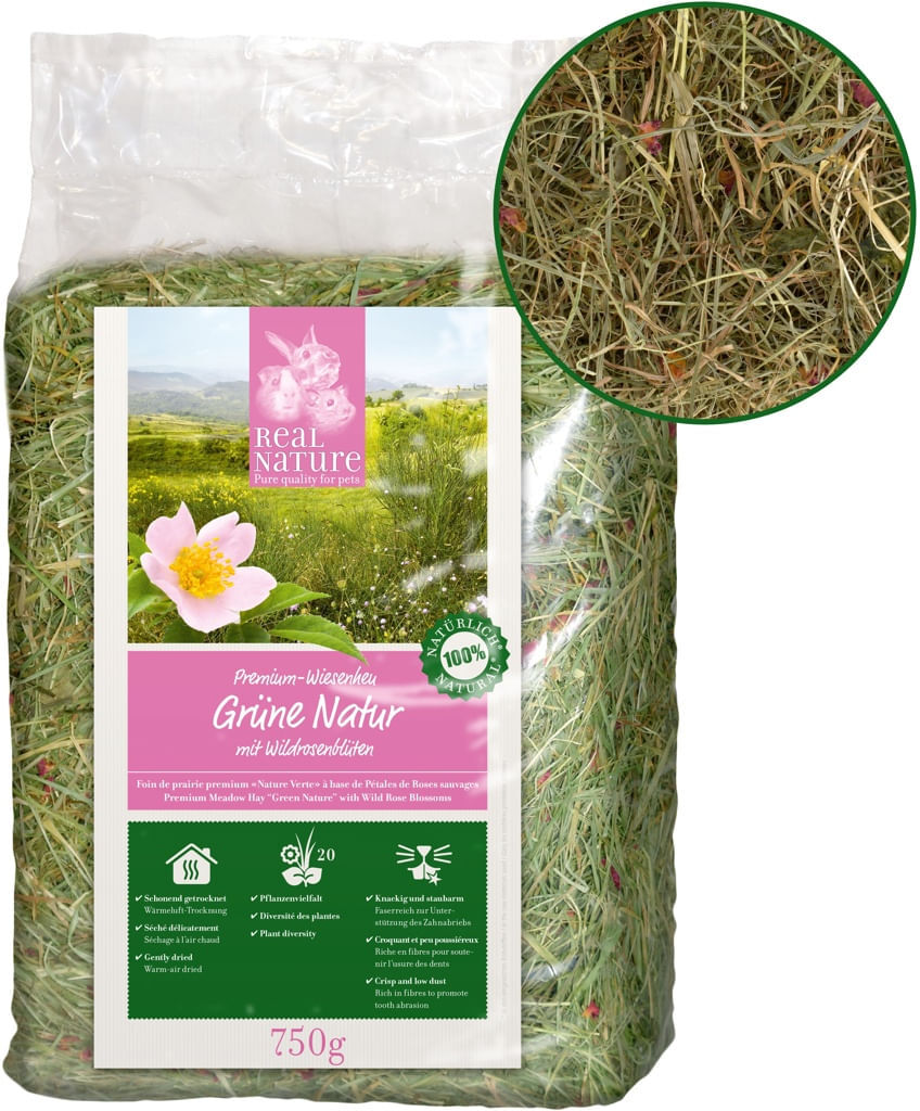 Real Nature Fieno per Roditori Green Nature Rosa 750G