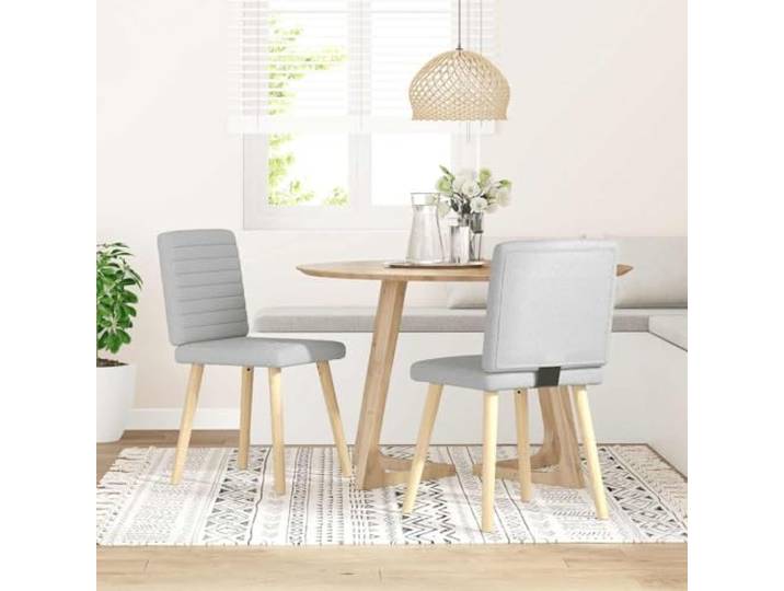 KGTKGTYER Esszimmerstühle 2 STK. Wolkengrau Stoff Küchenstühle Polster Schlichtes Design, Bequemes Sitzerlebnis, Stabile Metall-Holz-Konstruktion