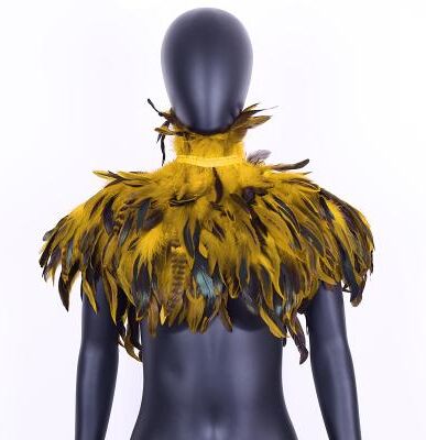 LightInthebox Carnival 2026Rio Carnival Samba Accessories Women's Black Feather Cape Shawl with High Collar Brazil Festival Performance Costume