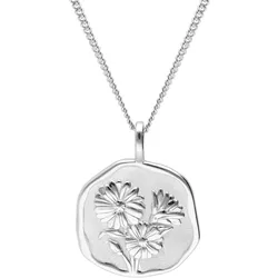 trendor 68000-04 Halskette mit Monatsblume April 925 Silber Rhodiniert, 45 cm