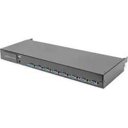 Digitus 19" HD LCD KVM Konsole, 8-Port VGA, deutsche Tastatur, KVM Switch, Schwarz
