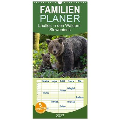 Familienplaner 2027 - Lautlos in den Wäldern Sloweniens mit 5 Spalten (Wandkalender, 21 x 45 cm) CALVENDO
