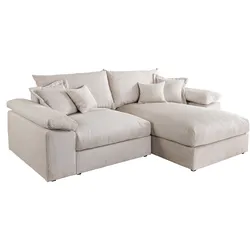 riess-ambiente Design Ecksofa ATMOSPHERE XL 245cm champagner beige Cord Federkern inkl. Kissen FSC-zertifiziert