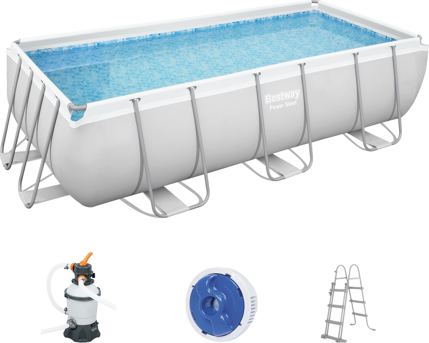 Bestway Power Steel Frame Rectangular Pool Set 56442 404 x 201 x100 cm