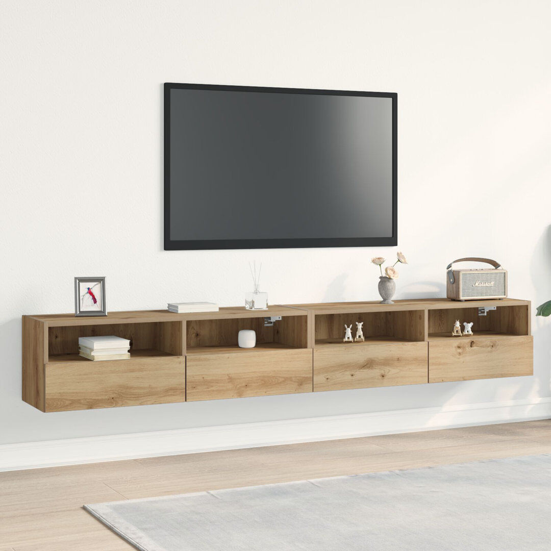 Lily Manor TV Wall Cabinet Wood Medium TV Stand Rectangular Artisan Oak 40"