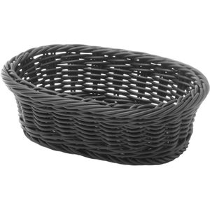 Hendi Brotkorb 426777, geflochten, aus Kunststoff, 19 x 12 x 6 cm, oval, schwarz