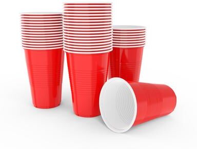 The Handy Homestead Disposable Party Cups Set Versatile Beer Pong Cups & Outdoor Drinkware red