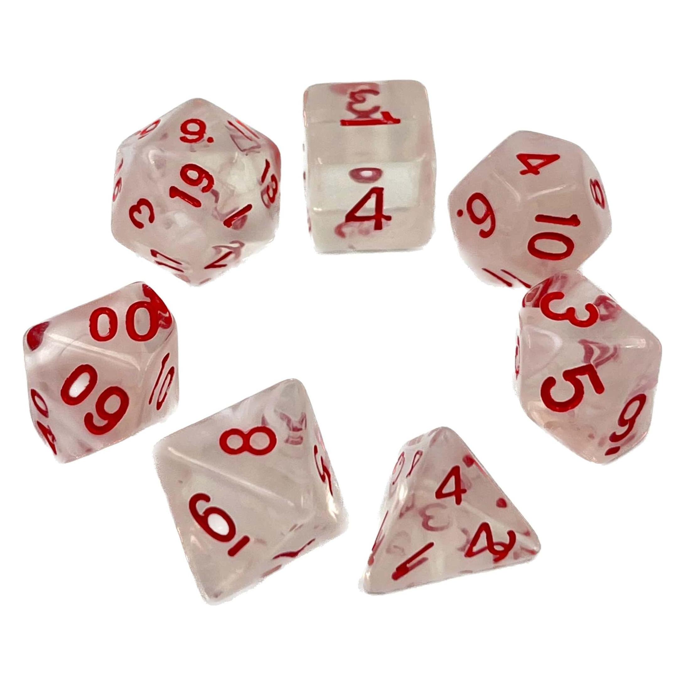 Dice4friends Würfelset Frosted: Red Princess (7) (DIC17537)