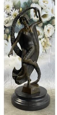 Bronzhaus Guirande Joe Descomps Woman With Thyrsus Hot Cast Bronze Sculpture Figurine