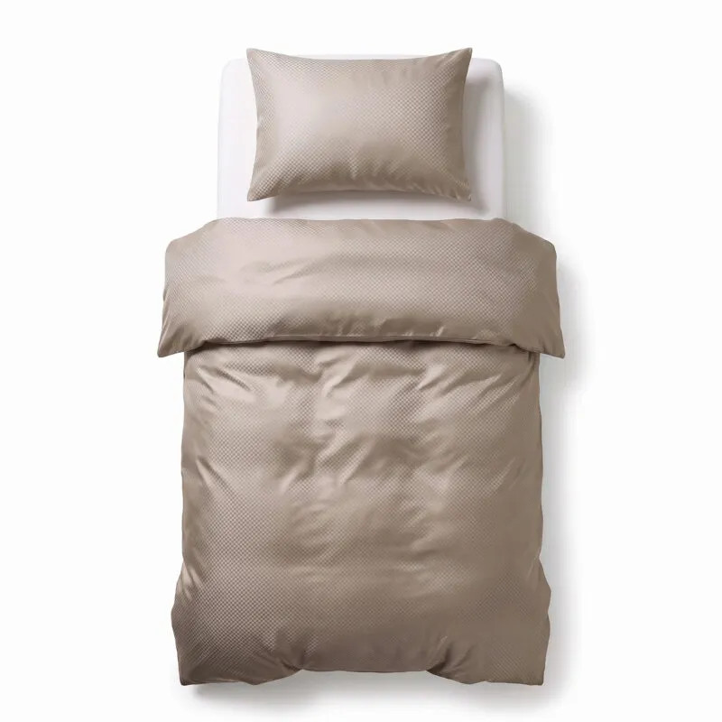 Sleeptime Satin Point Dekbedovertrek Taupe 140 x 220 cm