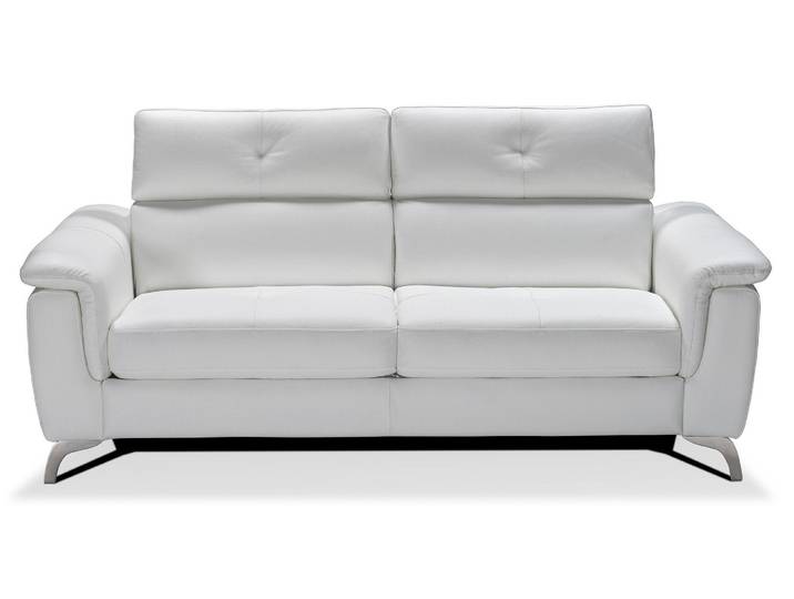 BARI - Canapé convertible design 2 places - Cuir, Blanc