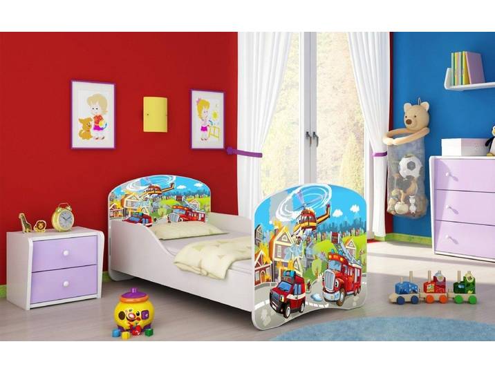 Kinderbett Milena mit verschiedenen Mustern - 140x70 - Firealarm - Luxusbetten24