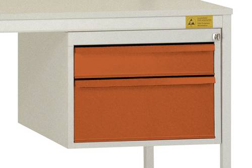 Manuflex LD4702.2001 ESD ESD-Gehäuse-Unterbau, Nutzhöhe 300mm mit 2 Schubfächern